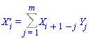 `X'`[i] = Sum(X[i+1-j]*Y[j], j = 1 .. m)