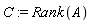 C := Rank(A)