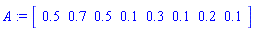 A := Array([.5, .7, .5, .1, .3, .1, .2, .1])