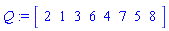 Q := Array([2, 1, 3, 6, 4, 7, 5, 8])