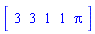 Array([3, 3, 1, 1, Pi])