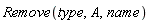 Remove(type, A, name)