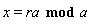 x = `mod`(ra, a)