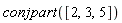 conjpart([2, 3, 5])