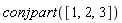 conjpart([1, 2, 3])