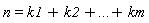 n=k1+k2+...+km