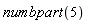 numbpart(5)