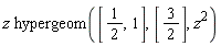 z*hypergeom([1/2, 1], [3/2], z^2)