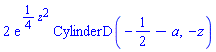 2*exp((1/4)*z^2)*CylinderD(-1/2-a, -z)