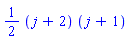 (1/2)*(j+2)*(j+1)