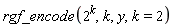 rgf_encode(2^k, k, y, k = 2)