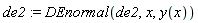 de2 := DEnormal(de2, x, y(x))