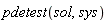 pdetest(sol, sys)