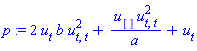 p := 2*u[t]*b*u[t, t]^2+u[]*u[t, t]^2/a+u[t]