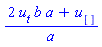 (2*u[t]*b*a+u[])/a
