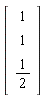 Vector(3, {(1) = 1, (2) = 1, (3) = 1/2})