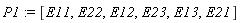 P1 := [E11, E22, E12, E23, E13, E21]