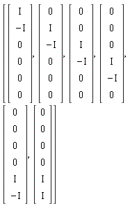 [Vector(6, {(1) = I, (2) = -I, (3) = 0, (4) = 0, (5) = 0, (6) = 0}), Vector(6, {(1) = 0, (2) = I, (3) = -I, (4) = 0, (5) = 0, (6) = 0}), Vector(6, {(1) = 0, (2) = 0, (3) = I, (4) = -I, (5) = 0, (6) = 0}), Vector(6, {(1) = 0, (2) = 0, (3) = 0, (4) = I, (5) = -I, (6) = 0}), Vector(6, {(1) = 0, (2) = 0, (3) = 0, (4) = 0, (5) = I, (6) = -I}), Vector(6, {(1) = 0, (2) = 0, (3) = 0, (4) = 0, (5) = I, (6) = I})]