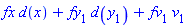fx*d(x)+fy[1]*d(y[1])+fv[1]*v[1]
