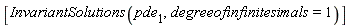 [InvariantSolutions(pde[1], degreeofinfinitesimals = 1)]