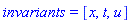 invariants = [x, t, u]