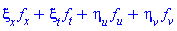 xi[x](x, t, u, v)*(diff(f(x, t, u, v), x))+xi[t](x, t, u, v)*(diff(f(x, t, u, v), t))+eta[u](x, t, u, v)*(diff(f(x, t, u, v), u))+eta[v](x, t, u, v)*(diff(f(x, t, u, v), v))