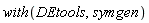 with(DEtools, symgen)