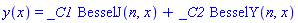y(x) = _C1*BesselJ(n, x)+_C2*BesselY(n, x)
