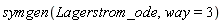 symgen(Lagerstrom_ode, way = 3)