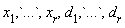 (x)[1],`...`,(x)[r],(d)[1],`...`,(d)[r]