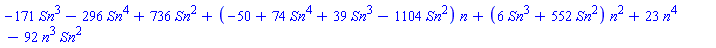 -171*Sn^3-296*Sn^4+736*Sn^2+(-50+74*Sn^4+39*Sn^3-1104*Sn^2)*n+(6*Sn^3+552*Sn^2)*n^2+23*n^4-92*n^3*Sn^2