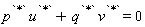 p^`*`*u^`*`+q^`*`*v^`*` = 0