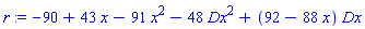 r := -90+43*x-91*x^2-48*Dx^2+(92-88*x)*Dx
