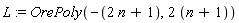 L := OrePoly(-2*n-1, 2*(n+1))