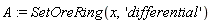 A := SetOreRing(x, 'differential')