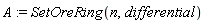 A := SetOreRing(n, differential)
