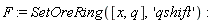 F := SetOreRing([x, q], 'qshift')