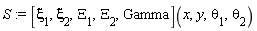 S := ([xi[1], xi[2], Xi[1], Xi[2], Gamma])(x, y, theta[1], theta[2])