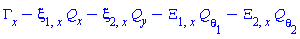 diff(Gamma(x, y, theta[1], theta[2]), x)-Physics:-`*`(diff(xi[1](x, y, theta[1], theta[2]), x), Q[x])-Physics:-`*`(diff(xi[2](x, y, theta[1], theta[2]), x), Q[y])-(diff(Xi[1](x, y, theta[1], theta[2]), x))*Q[theta[1]]-(diff(Xi[2](x, y, theta[1], theta[2]), x))*Q[theta[2]]
