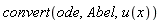 convert(ode, Abel, u(x))