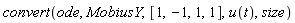 convert(ode, MobiusY, [1, -1, 1, 1], u(t), size)