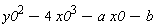 y0^2-4*x0^3-a*x0-b