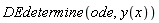 DEdetermine(ode, y(x))