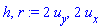 h, r := 2*u[y], 2*u[x]