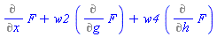 Diff(F, x)+w2*(Diff(F, g))+w4*(Diff(F, h))