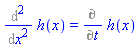 Diff(h(x), `$`(x, 2)) = Diff(h(x), t)