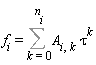 f[i] = Sum(A[i, k]*tau^k, k = 0 .. n[i])