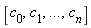 [c[0], c[1], `...`, c[n]]