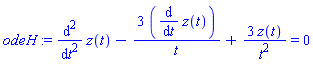 odeH := diff(z(t), `$`(t, 2))-3*(diff(z(t), t))/t+3*z(t)/t^2 = 0