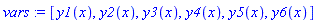 vars := [y1(x), y2(x), y3(x), y4(x), y5(x), y6(x)]